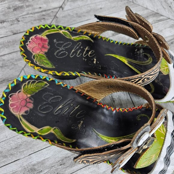 Elite By Corkys Flower Colorful Woven Strap Wedge Heel Sandals Womens 7 - Picture 11 of 16